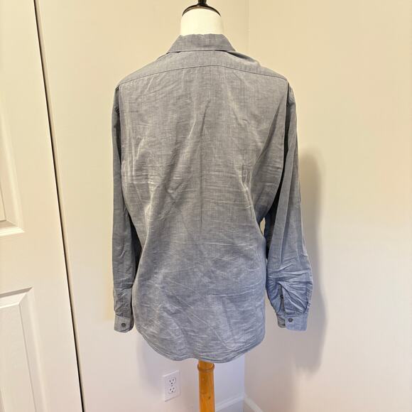 John Varvatos Button Shirt Gray Men’s Large - Picture 2 of 12